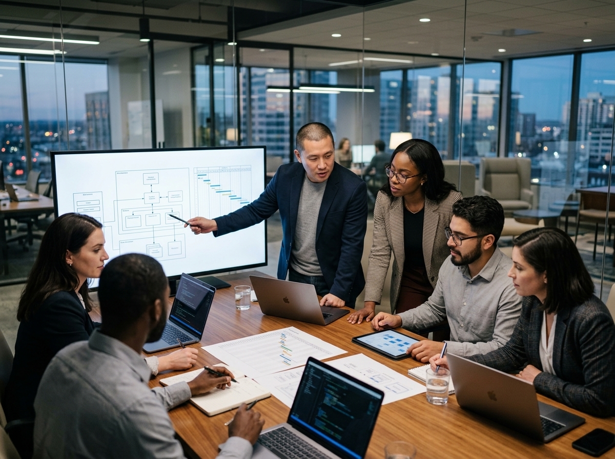 Equipo de profesionales desarrollando soluciones tecnológicas